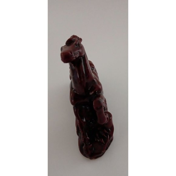 Vintage Small Laughing Lucky Buddha Statue Red Resin and Feng Shui Dragon Lot - Picture 15 of 15
